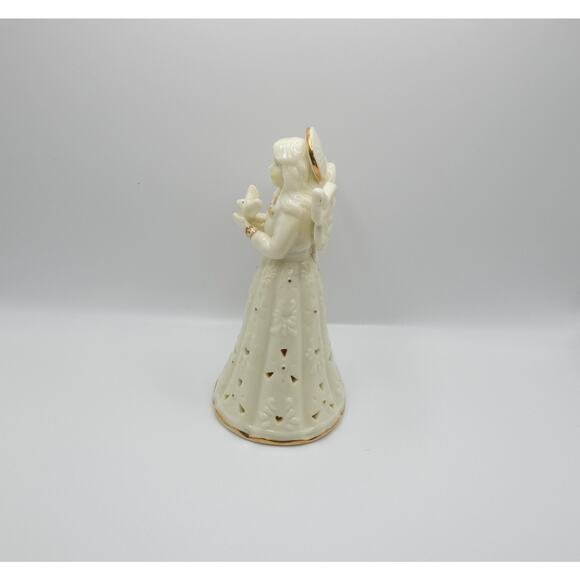 Vintage Angel Figurine – Porcelain Gold Trim – Candle Holder – Holding Bird - Picture 4 of 6